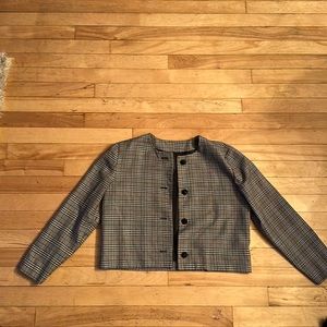 Size small/medium, grey, checkered blazer